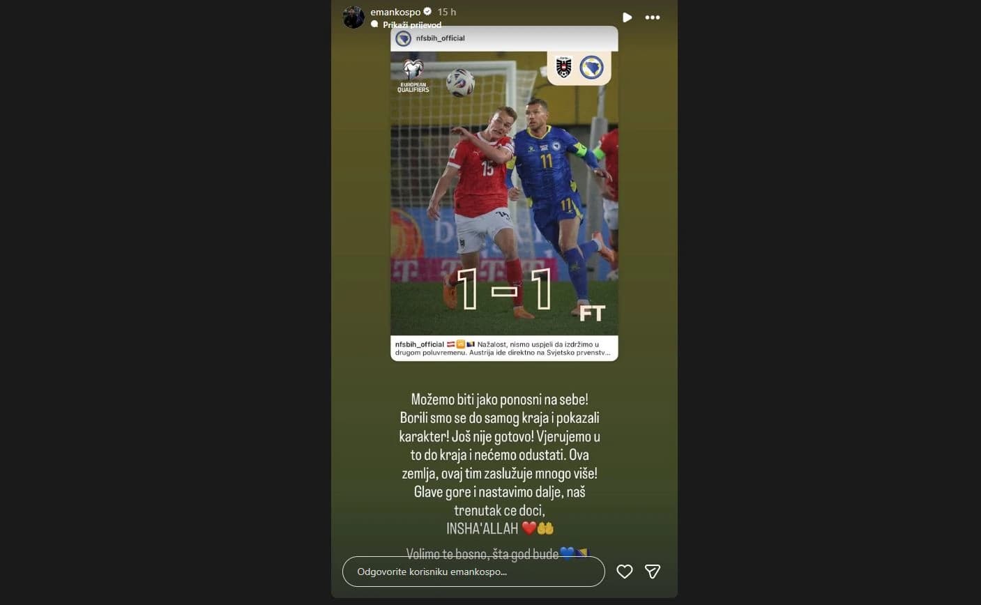 Košpo se oglasio na Instagramu