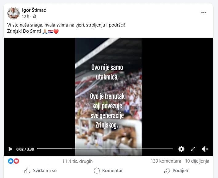Sporna objava Igora Štimca