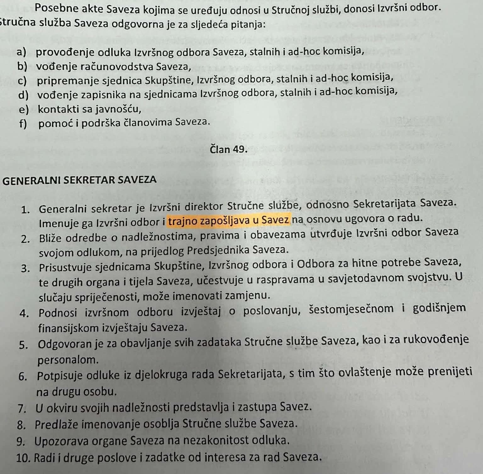 Prijedlog Statuta koji nije prošao 2024. godine