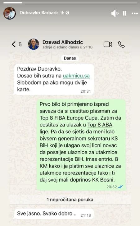 Barbarić objavio prepisku na društvenim mrežama