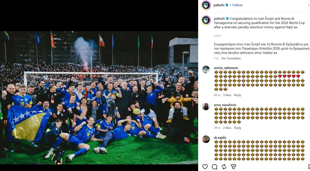Objava Pafosa koja je izazvala buru u bh. javnosti