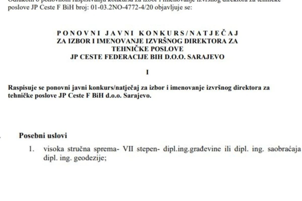Izvod iz konkursa iz 2020.