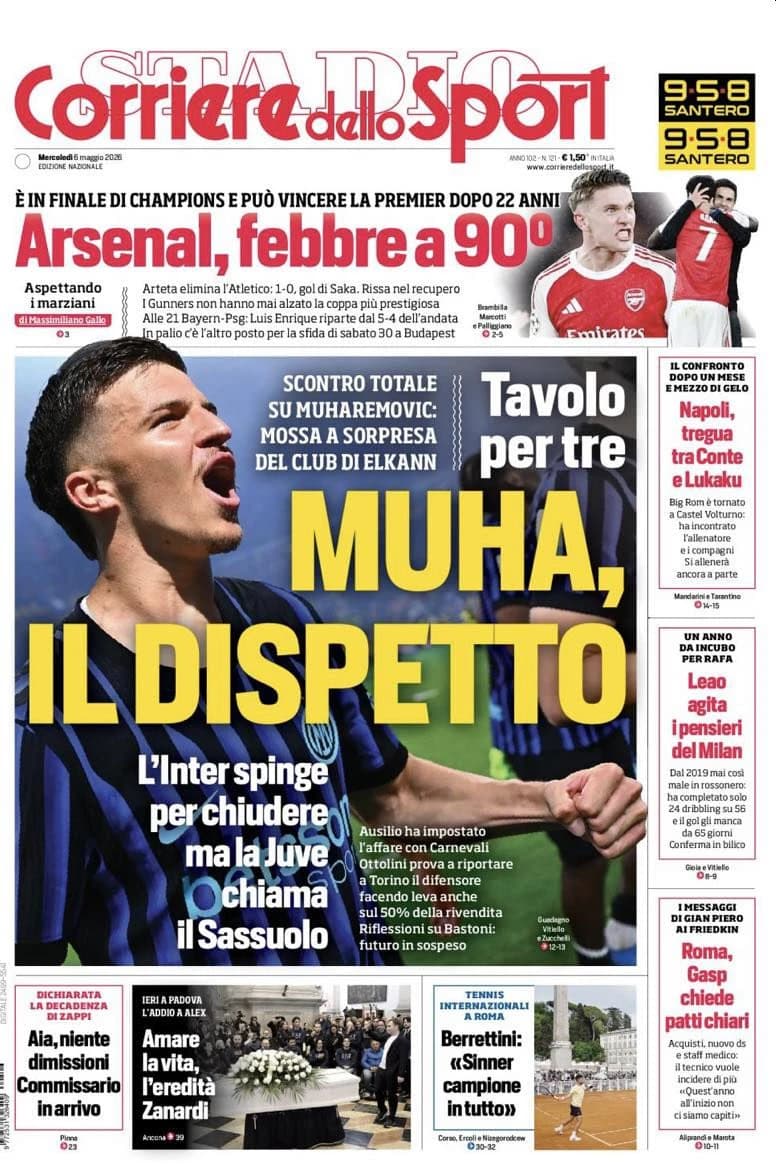 Tarik Muharemović na naslovnici lista Corriere dello Sport