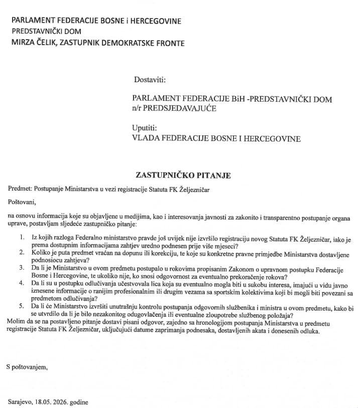 Zahtjev Parlamentu i Vladi