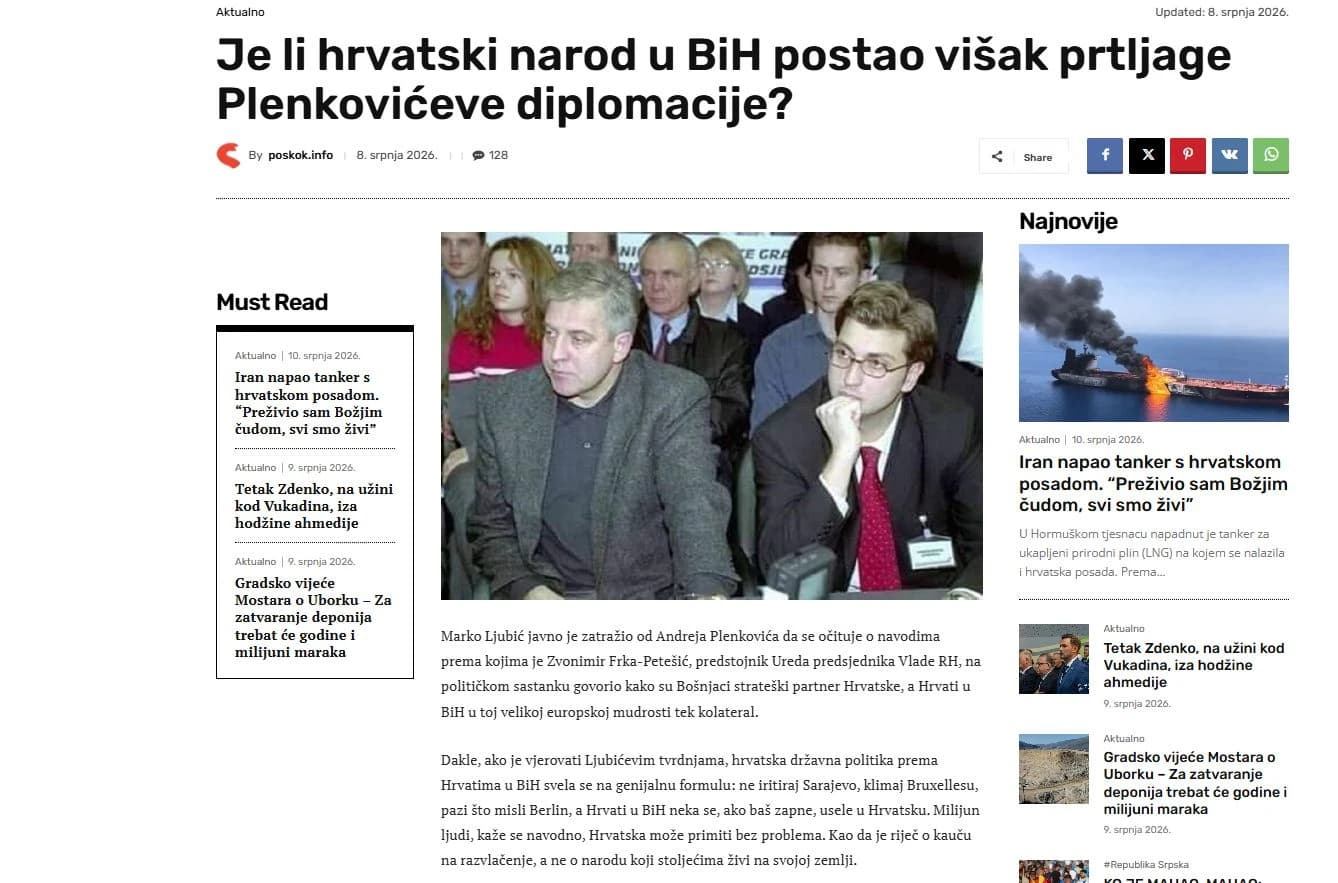 Kritika Plenkovića na hercegovačkom Poskoku