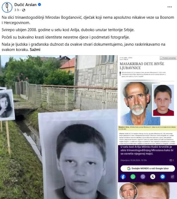 Objava Arslana Dučića
