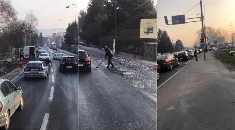 Gajbe sa Coca-Colom ispale iz vozila na Ilidži, tečnost i krhotine stakla na cesti dovele do velikih gužvi