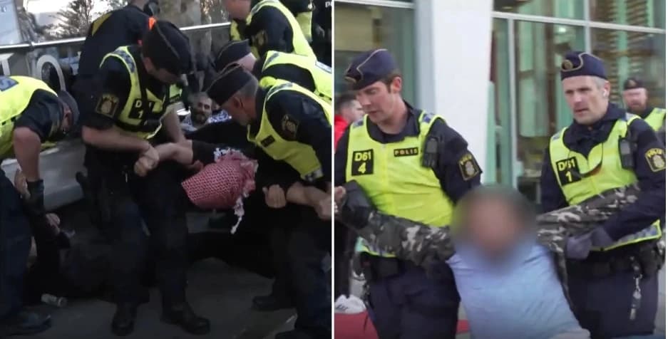 Policija odvodi demonstrante