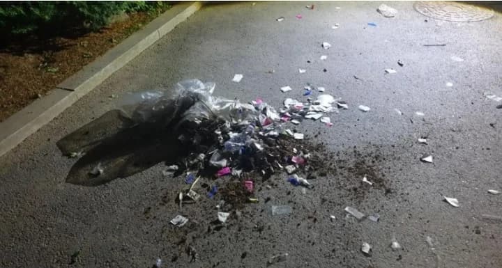 Smeće koje je dospjelo zakačeno za balone