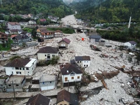 Crvena tačka označava mjesto gdje je bila kuća porodice Maslo