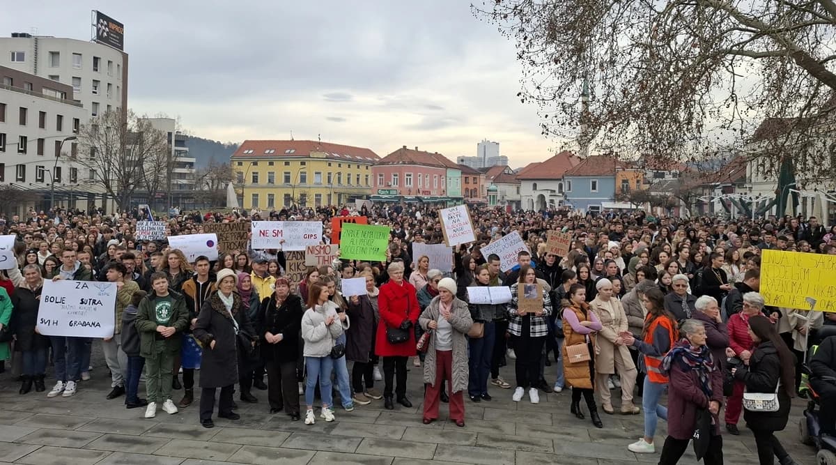 Protest na Trgu slobode