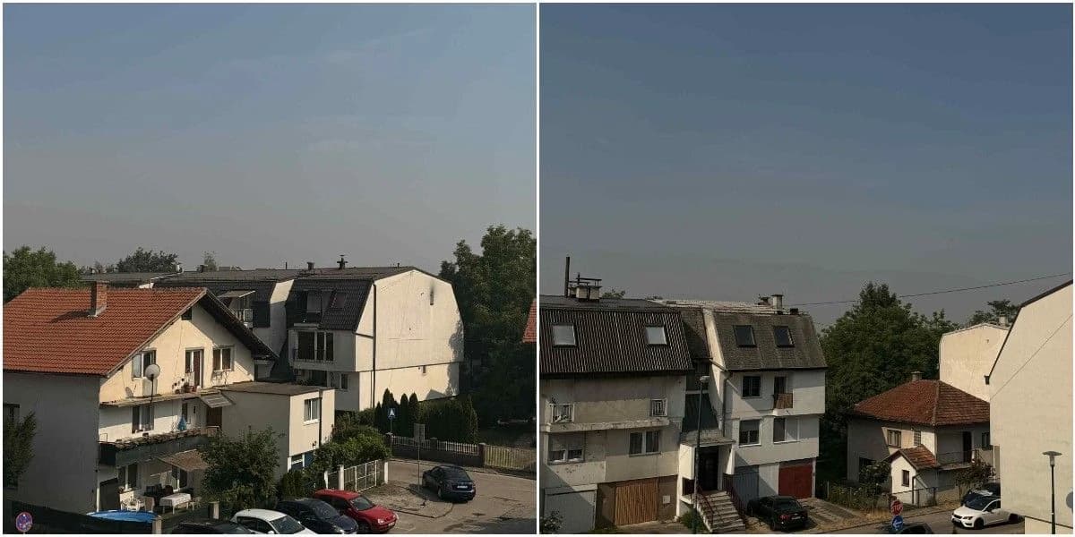 Pogled iz naselja Dobrinja prema Igmanu koji se ne vidi od dima