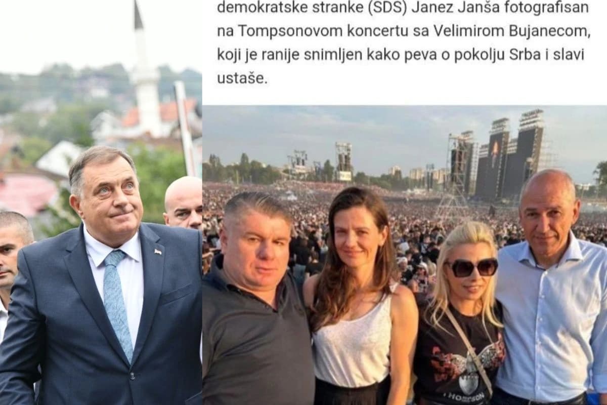 Milorad Dodik i Janez Janša na Tompsonovom koncertu