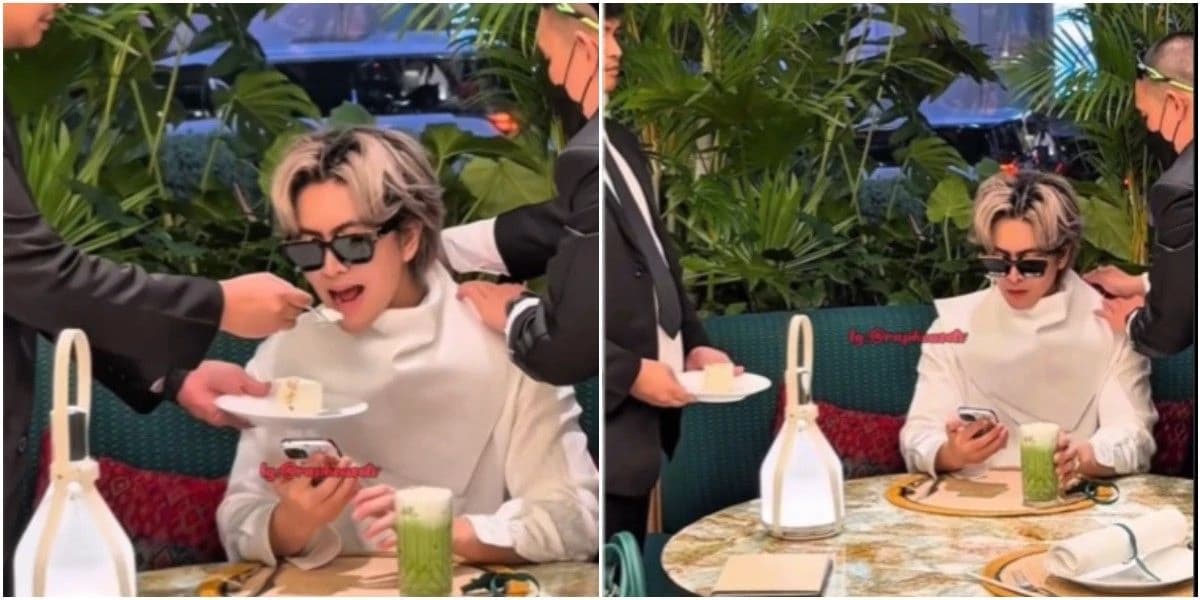 Je li ovo sin najbogatijeg Kineza: Tjelohranitelj ga hrani u Louis Vuitton kafiću
