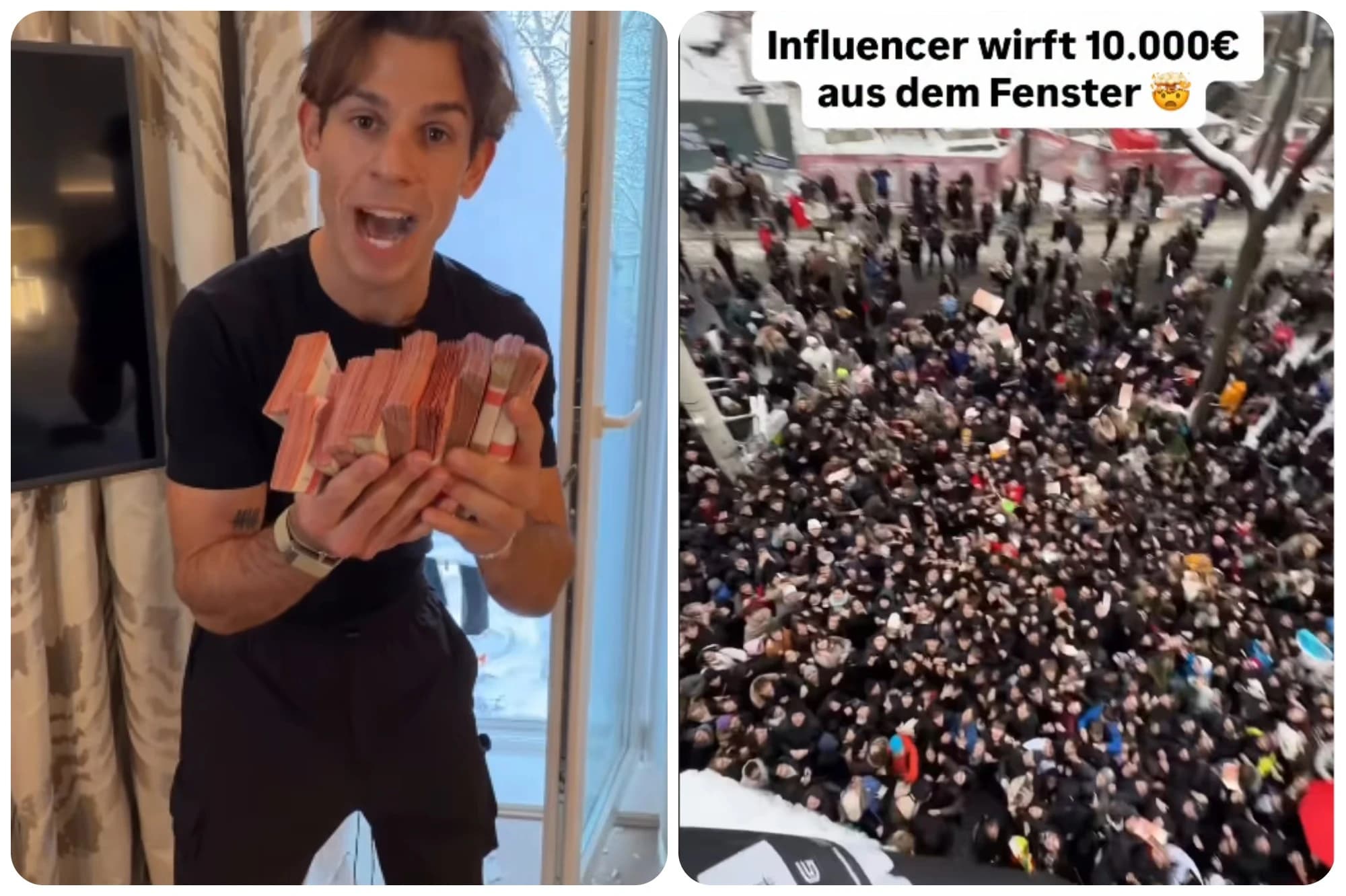 Influenser bacio 10.000 eura s balkona: Nastao haos na ulicama Beča
