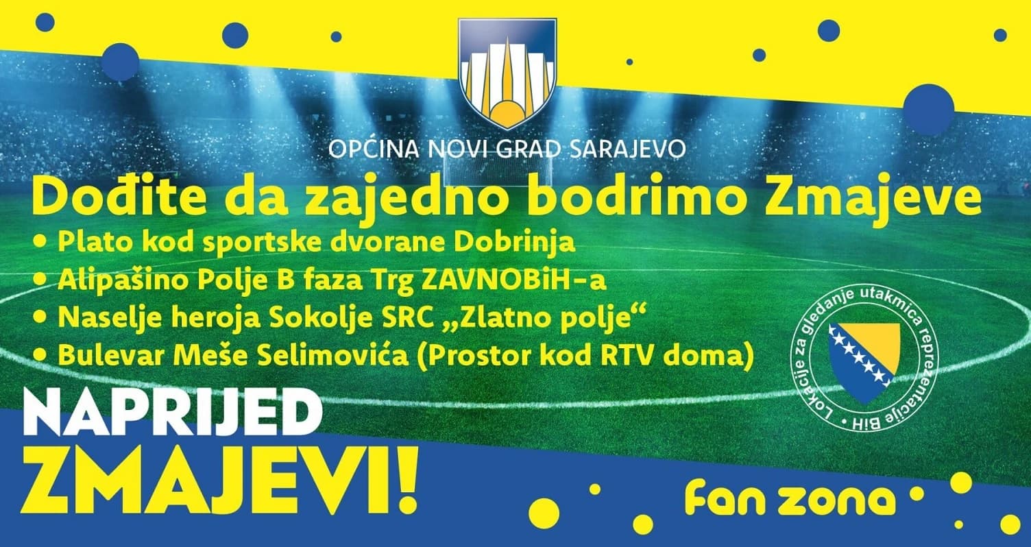 Općina Novi Grad Sarajevo: Svjetsko prvenstvo moći ćete gledati na pet lokacija