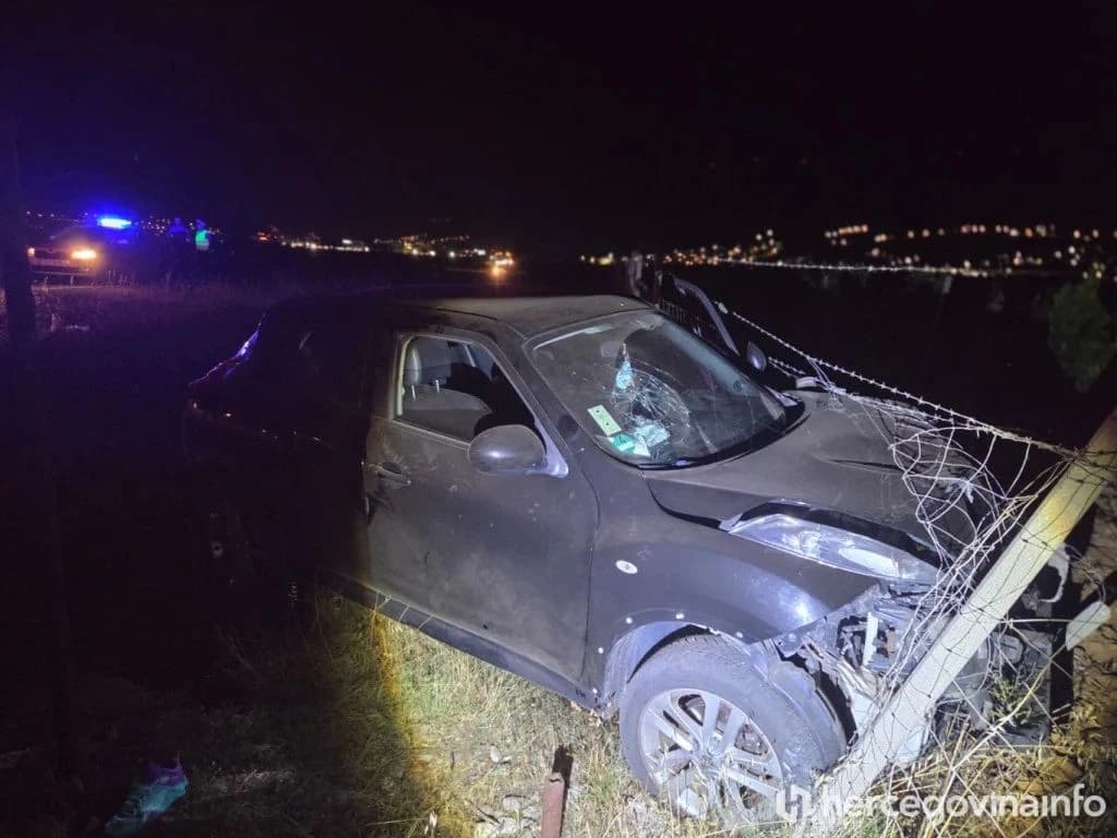 Vozilo sletjelo s ceste kod Mostara, povrijeđena jedna osoba