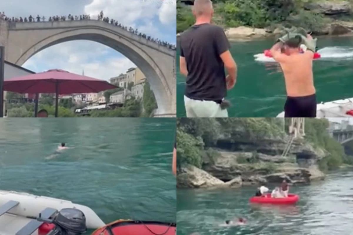 Nakon skoka sa Starog mosta nestao pod vodom, objavljen snimak dramatičnog spašavanja