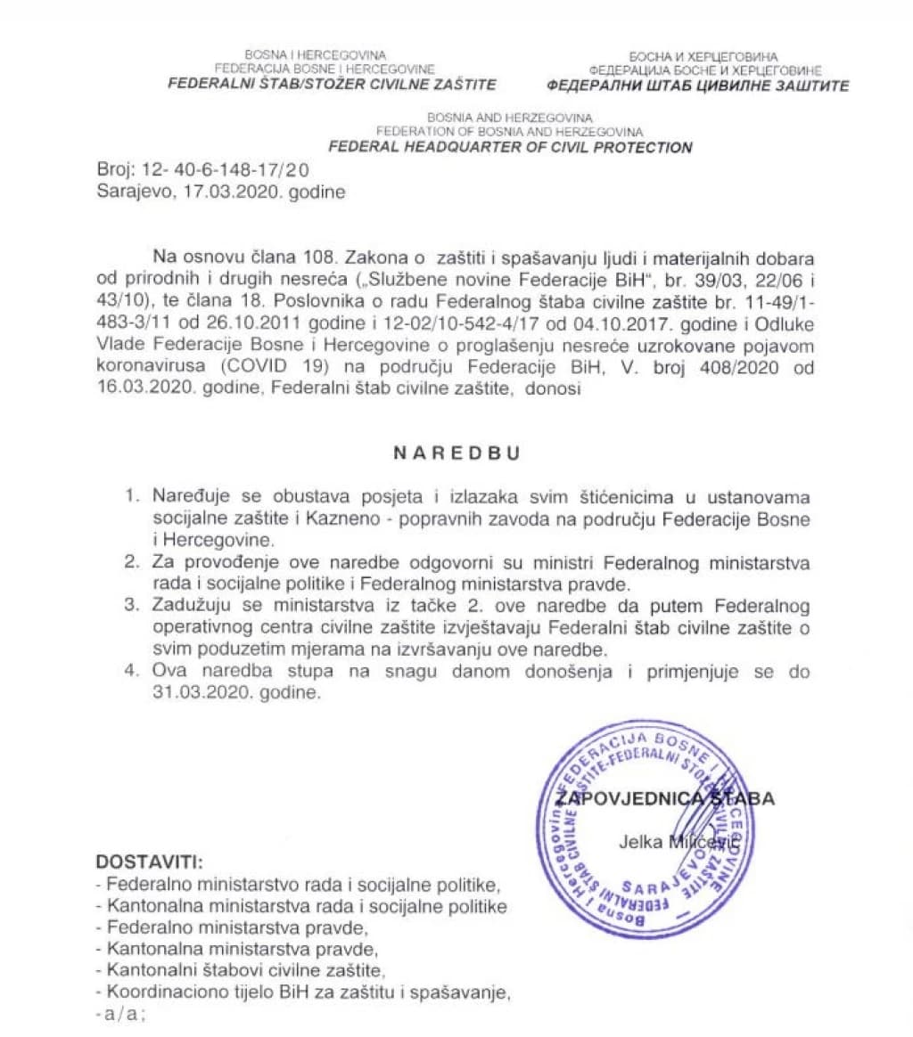 Pročitajte detalje svih 16 naredbi Federalnog štaba civilne zaštite 