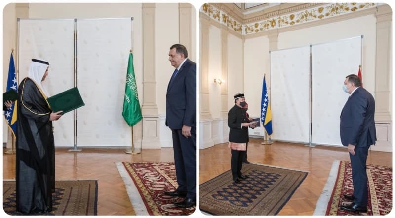 Dodikova dobrodošlica ambasadorima: U salonu Predsjedništva BiH prekrivaju sliku džamije