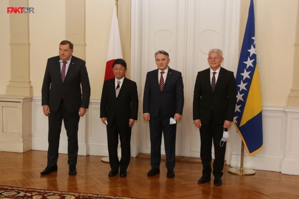Japanski šef diplomatije sa članovima Predsjedništva: Višemilionska pomoć za migrantsku krizu i deminiranje