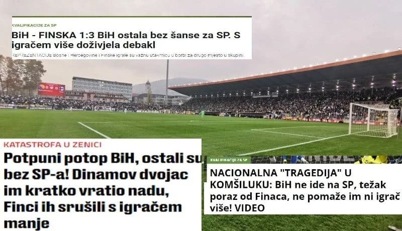 Regionalni mediji o porazu BiH: Debakl, potop, nacionalna tragedija!