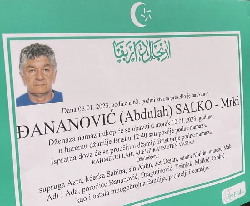 U Zenici klanjana dženaza privredniku Salki Džananoviću