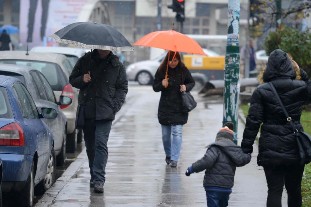 Danas se očekuje oblačno, u većini područja sa kišom i pljuskovima
